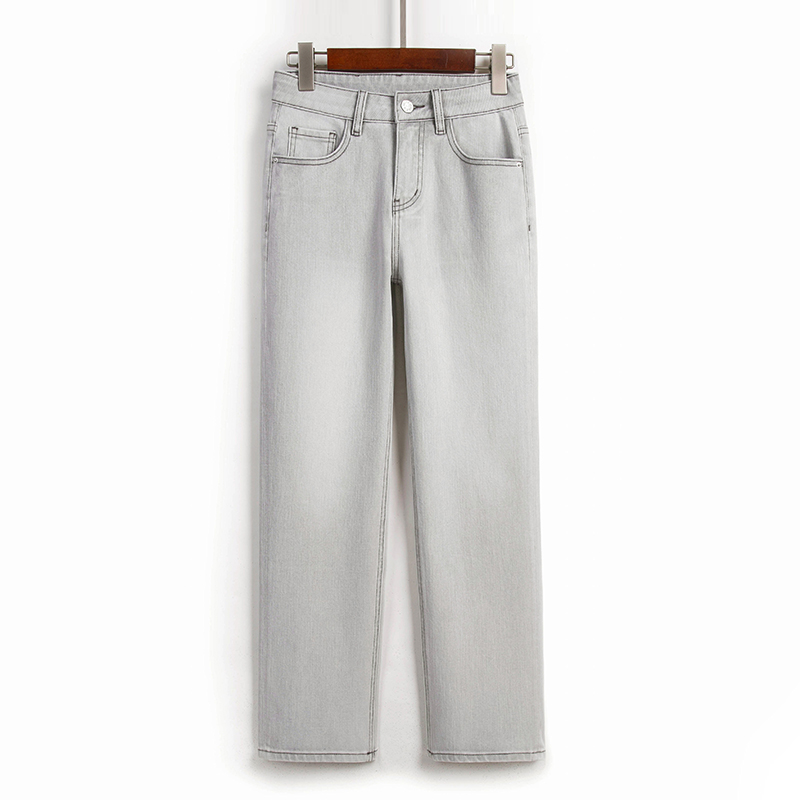 直筒牛仔裤女小个子法棍烟管裤