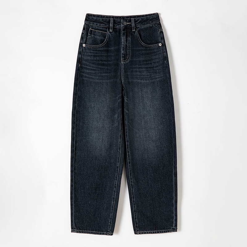 高腰哈伦牛仔裤女小个子老爹裤
