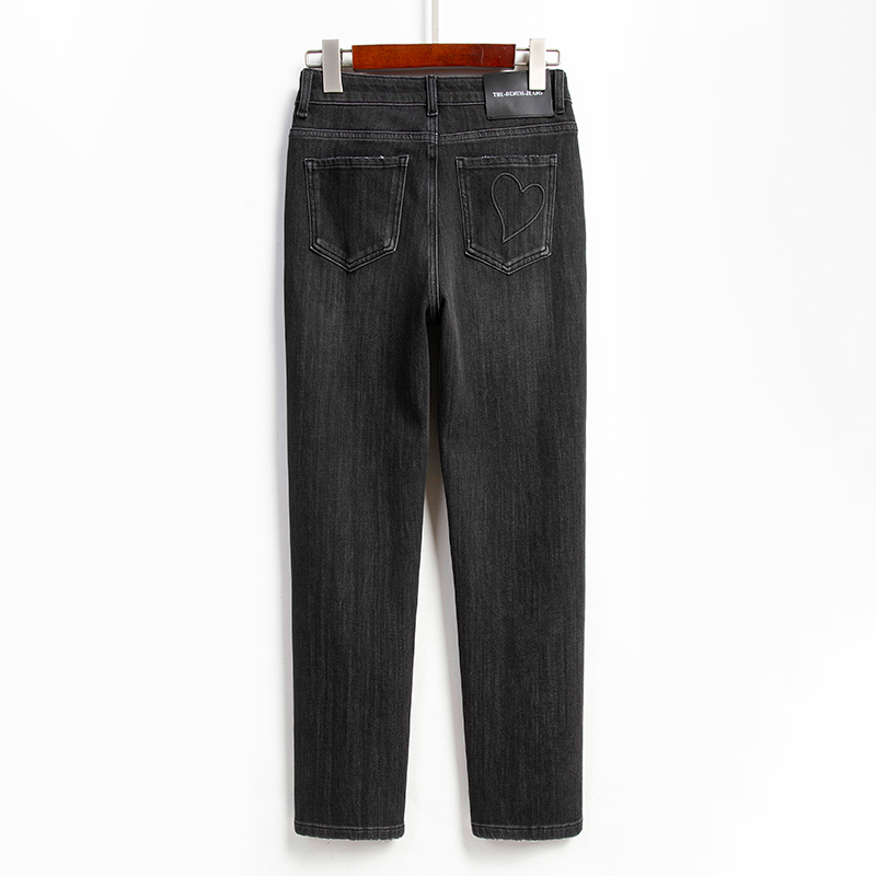 直筒牛仔裤女小个子法棍烟管裤