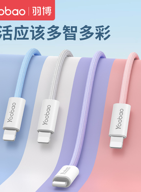 羽博适用苹果14pro充电线iPhone13max充电器线pd20w快充12闪充11XR手机typec接口转lightning数据线2米延长线