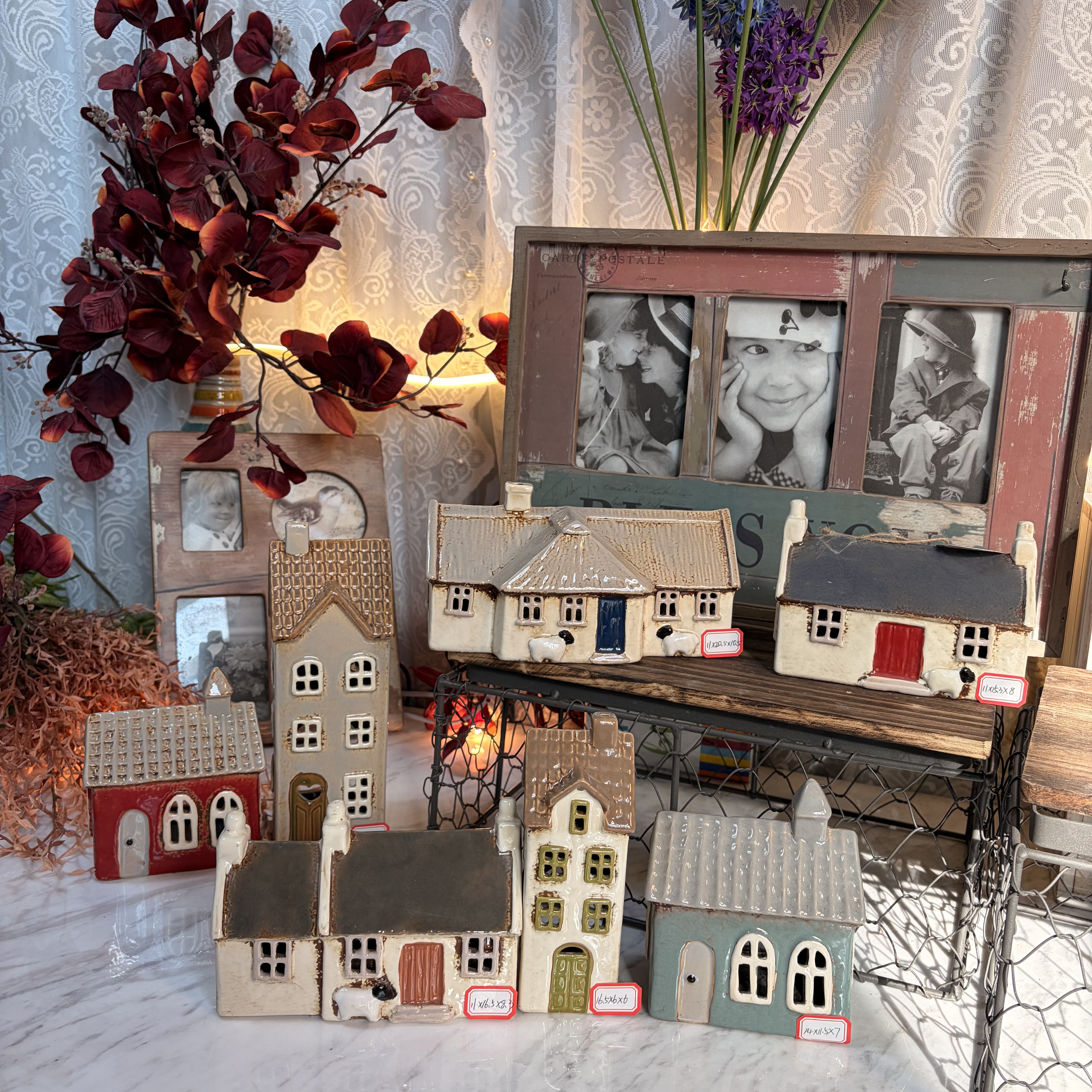 正2丹麦陶瓷镂空房子烛台花瓶仓鼠金丝熊房子窝摆件装饰品造景,家居饰品,户外/庭院摆件,淘宝优惠券,粉丝福利购,淘宝优惠卷