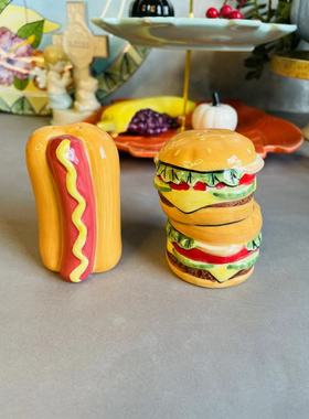 外贸汉堡胡椒粉瓶摆件造景装饰