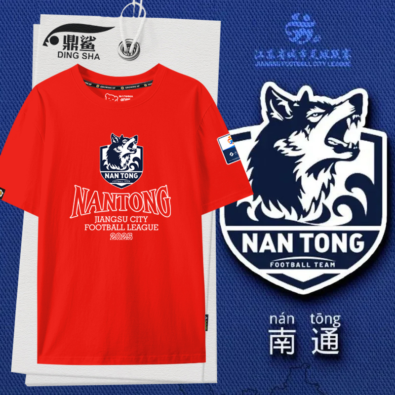 2025南通队叫南哥苏超联赛足球迷服短袖t恤衫男女助威服纯棉半袖