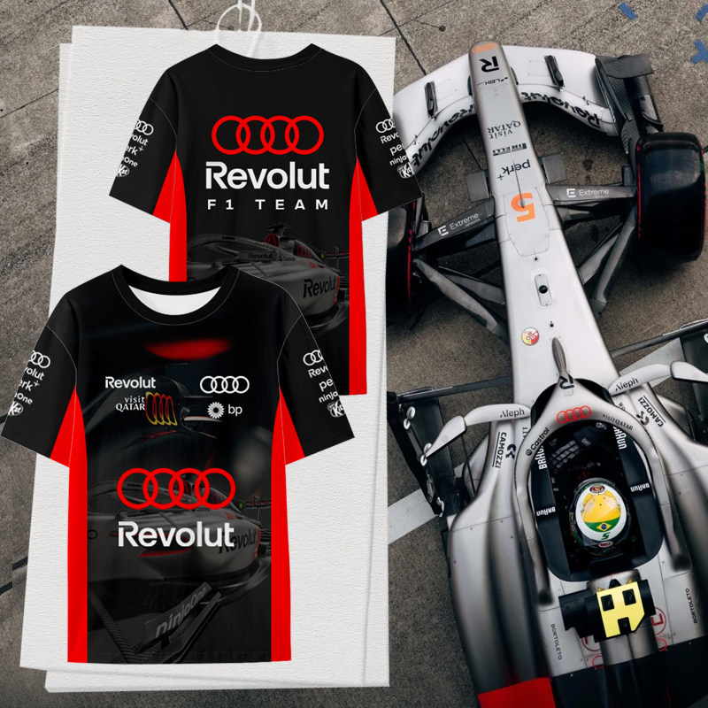 2026奥迪F1车队服方程式赛车服汽车迷速干冰丝短袖t恤衫男女半袖 - 实物图