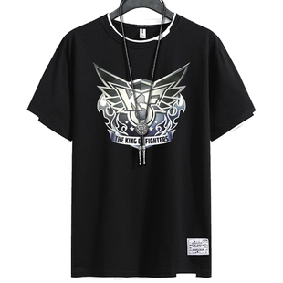 拳皇15瞬影草薙京steam周边ps5游戏假两件短袖t恤衫男女半袖体恤