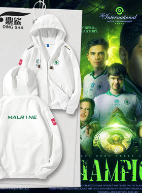 Team Falcons战队服dota2夺冠军纪念Ti14开衫卫衣男女带连帽外套