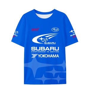 斯sti巴鲁jdm改装汽车赛车服速干冰丝短袖t恤衫男士凉快透气半袖