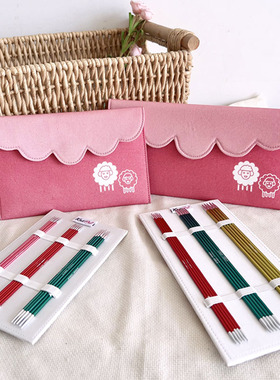 新品knitpro zing 15cm/20cm 彩铝双头直针套装  领口袖子针