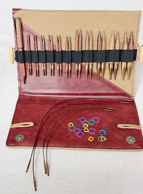 Knitpro Ginger 进口可拆卸环针套装 常规针头套装桦木含图解支架