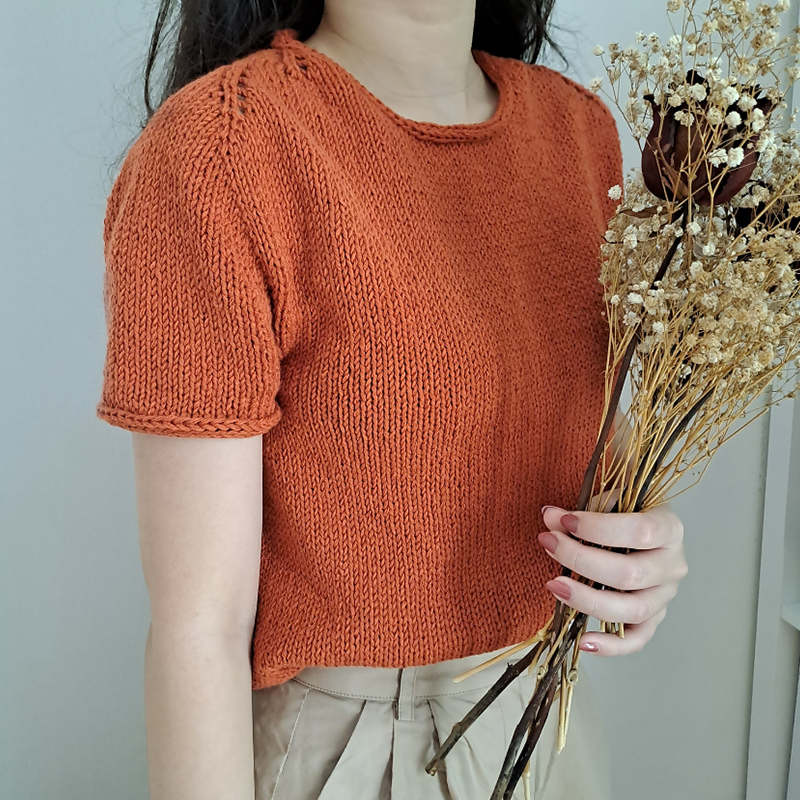 橙光短袖DIY编织材料包