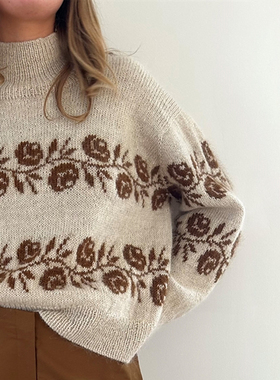 rosie sweater 玫瑰套衫 tynn peer进口手工diy 编织材料包