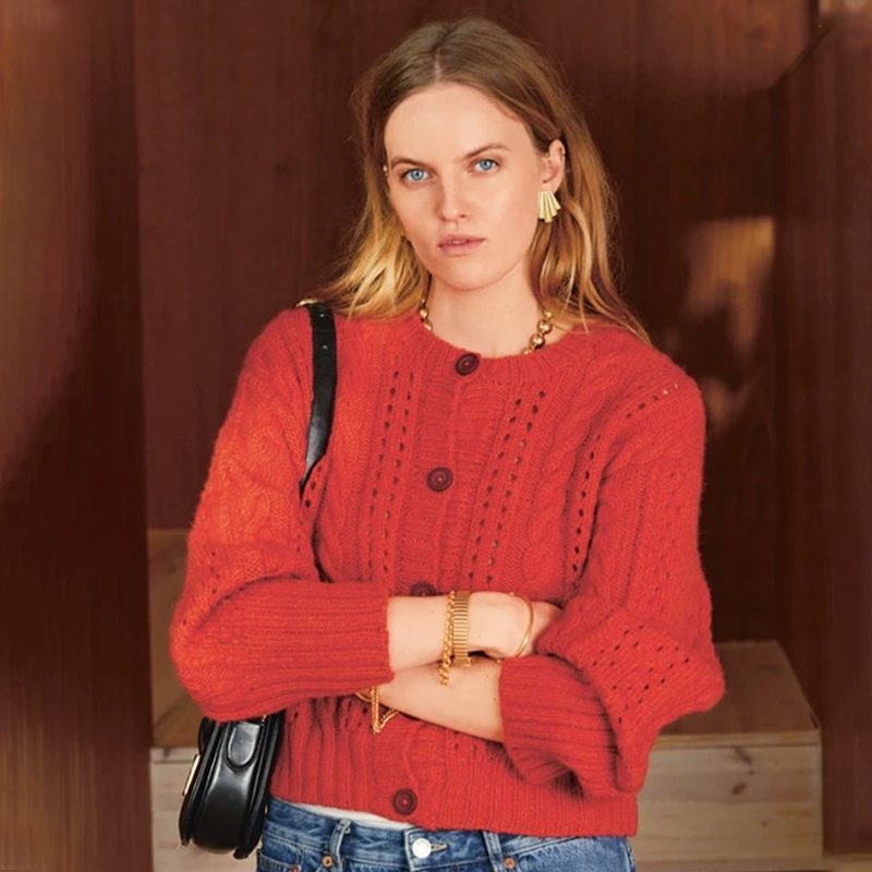 sandnes 转角开衫 peer搭配folgetrad 秋冬新款羊毛开衫