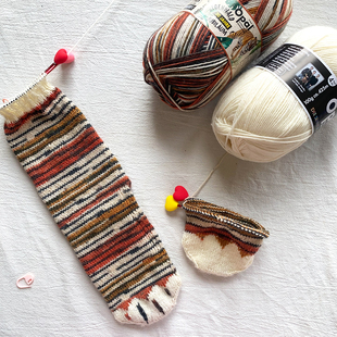 老虎袜子材料包 opal袜子线 进口段染线 手工编织diy