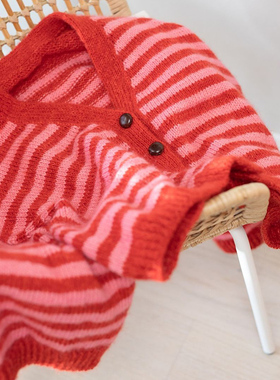 新款 挪威编织材料包 Peer gynt +细马海毛款 温柔系条纹开衫