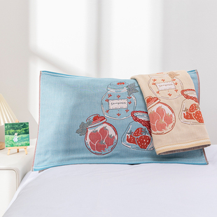 40*60cm中号枕巾100%纯棉纱布一对全棉柔软吸汗卡通儿童小枕头巾