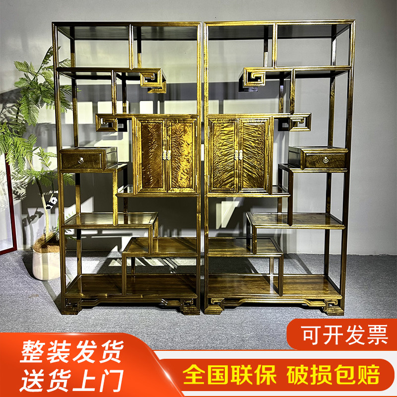 新品金丝楠木博古架家四川小叶桢楠明清古典中式实木多宝阁茶具架