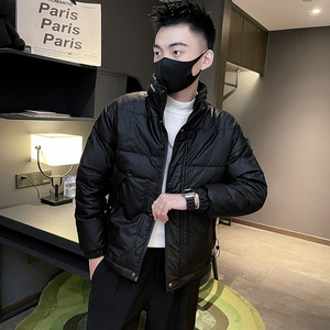 6664-P168冬季时尚休闲立领短款羽绒服PU皮加厚外套-3控228