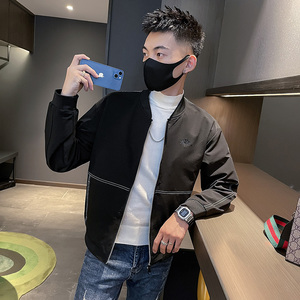 6584-P88秋季新款明线夹克工装青年休闲棒球领外套男-3控118,半袖连衣裙 搭配什么外套图片
