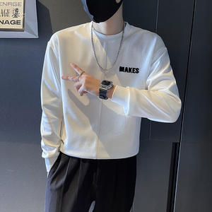 6645-P68  春秋卫衣男装韩版打底衫上衣拼接潮牌痞帅外套-2 控98图片