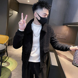 JK162-P128加厚羊羔绒拼接棉衣男冬季保暖修身小码外套-2，男装棉衣，电商D319