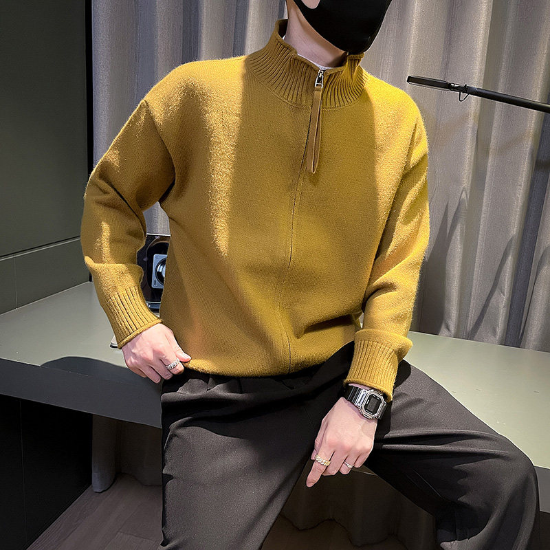 6685-P88冬季休闲纯色立领男士拉链宽松开衫毛衣潮流外套2控118,男装针织衫/毛衣,电商D319