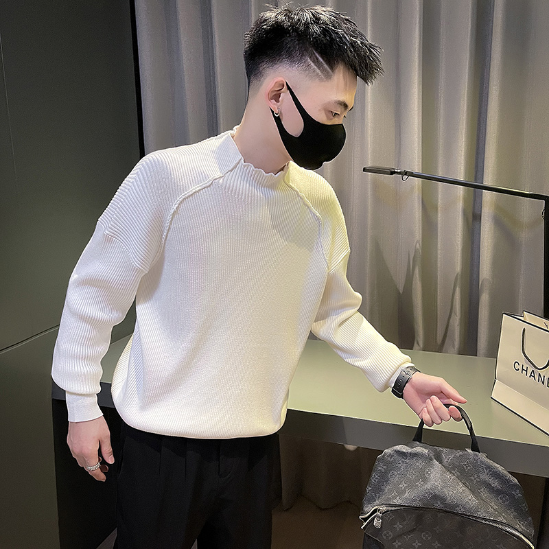 6676-P88痞帅半高领毛衣男新款秋冬季个性针织衫潮-6控118，男装针织衫/毛衣，电商D319