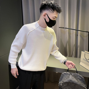 6676-P88痞帅半高领毛衣男新款秋冬季个性针织衫潮-6控118