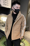 6662-P178冬季休闲立领条纹潮流男士羽绒服保暖个性外套-4控238，男装羽绒服，电商D319