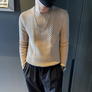 6638-特P69 秋冬花纹纯色个性青少年内搭毛衣打底衫男-6 控99图片
