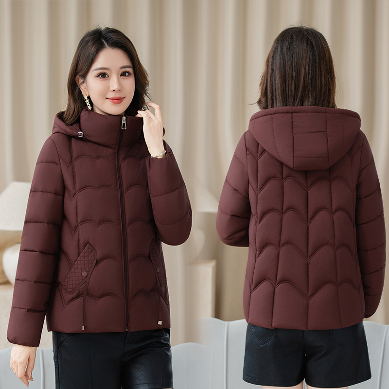 冬季新款可拆帽棉衣女休闲显瘦