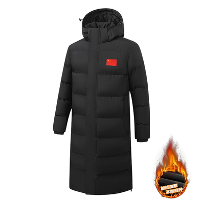 国家队运动服男女长款加厚保暖连帽防寒棉衣北方一件过冬大棉服