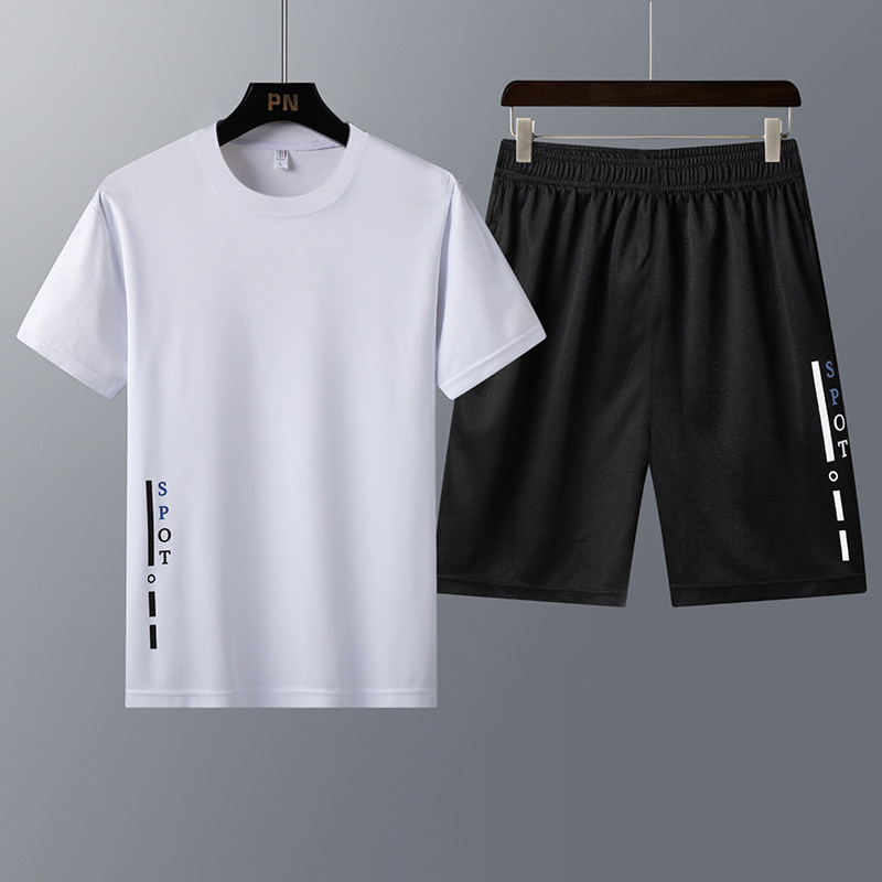 男装夏装运动套装短裤两件套青少年短袖t恤运动服休闲裤套装宽松