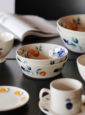 收集时光 Camus say 中古风杏李盘 甜品盘 早餐盘 炒菜盘