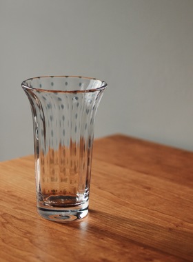 收集时光 Camus say蓝雨滴blue tears 手工蓝点玻璃花瓶 包邮