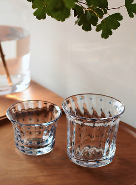 收集时光 Camus say蓝雨滴blue tears 手工玻璃小茶杯咖啡杯 包邮