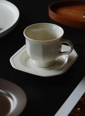 收集时光 Camus say Elara古典白瓷高脚咖啡杯碟 陶瓷拿铁咖啡杯
