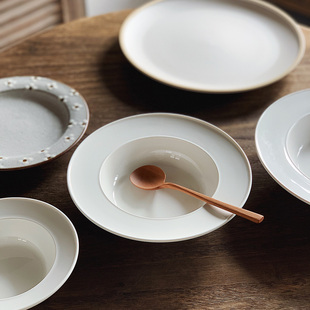 推荐 意面盘 收集时光 say纯白草帽盘 奶油蘑菇汤盘 Camus