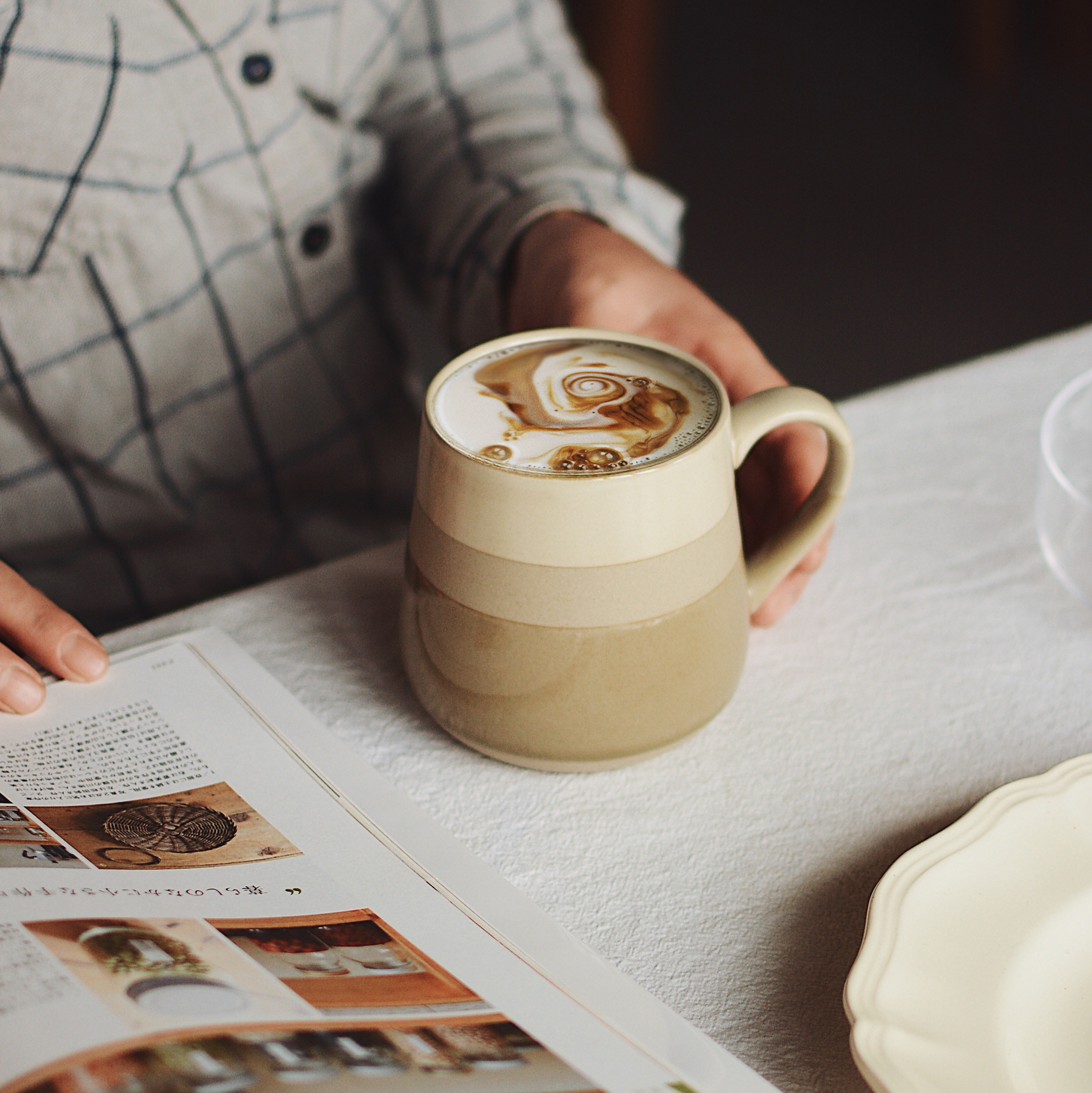camus say浅咖粗陶大杯 拿铁咖啡杯 包邮