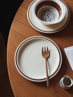 camussay中古器型手绘棕边盘