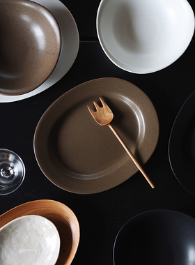 收集时光 Camus say归真系列雾面三色圆润三角碗沙拉碗椭圆盘