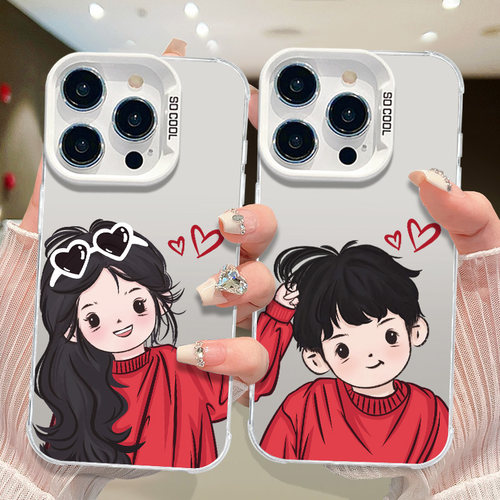 小众情侣用一对新款适用小米15手机壳14华为mate70大孔荣耀100全包OPPOA5pro高级感VIVOX200苹果一加13红衣服