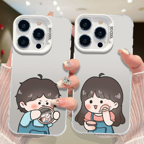 小众情侣用一对新款适用小米15手机壳14华为mate70大孔荣耀100全包OPPOA5pro高级感VIVOX200苹16一加13化妆