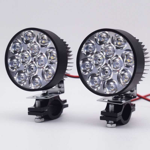 电动车led灯摩托踏板三轮自行车前置强光聚光超亮12V-80V辅助灯