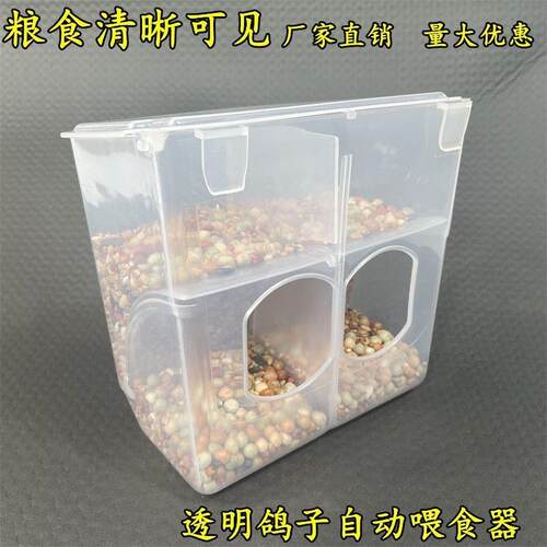 鸽子食槽自动喂食器鸽子用品用具信鸽料盒鸽笼自动食槽挂盒下料器