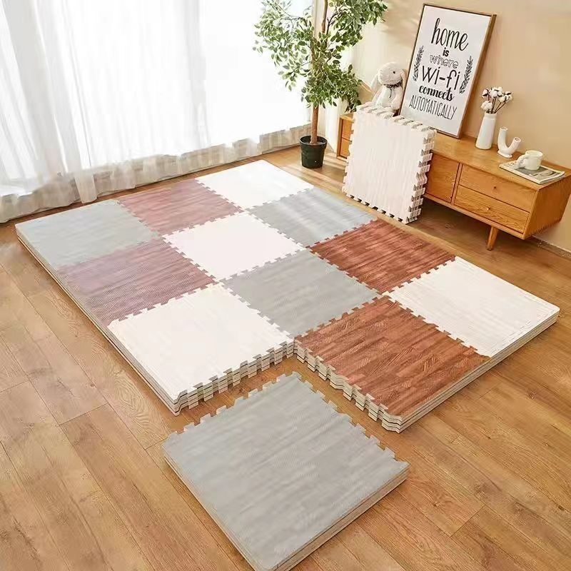 泡沫木纹地垫婴儿地板拼图榻榻米卧室垫子拼接家用儿童加厚爬行垫