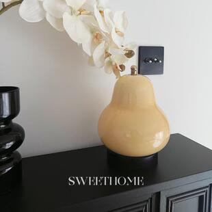 中古法式奶油梨子台灯充电触摸氛围生日礼物惊喜盒