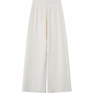 休闲宽松百搭长裤 加厚羊毛针织阔腿裤 女秋冬高腰垂感糯米裤