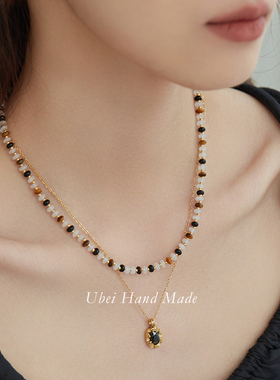 有北手作虎眼石串珠项链