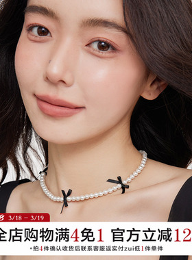 珍珠女芭蕾风蝴蝶结项链