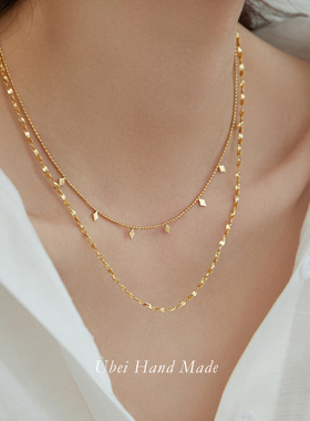 有北手作高级设计感双层叠戴项链